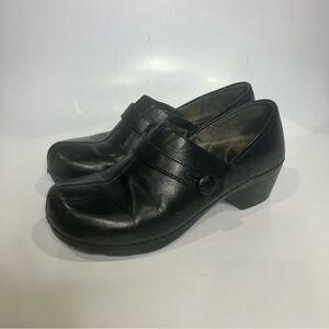 Dansko‎ black leather buckle clogs size 38